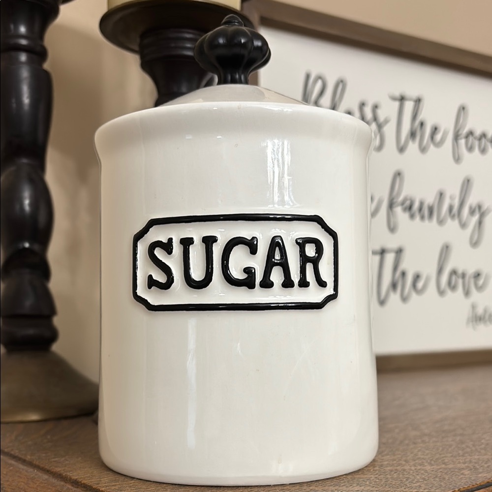 White Ceramic Sugar Canister